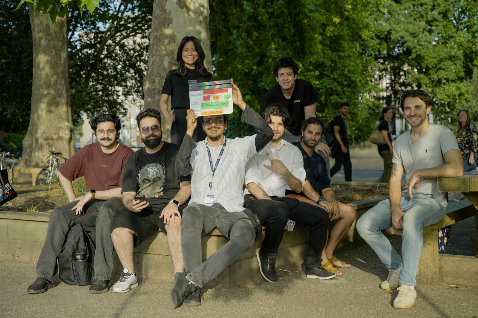 Cast and crew on set, The Last Entry